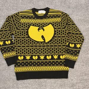 Live Nation Wu-Tang Clan Sweater Men's L Black Yellow Graphic Fair Isle Pullover